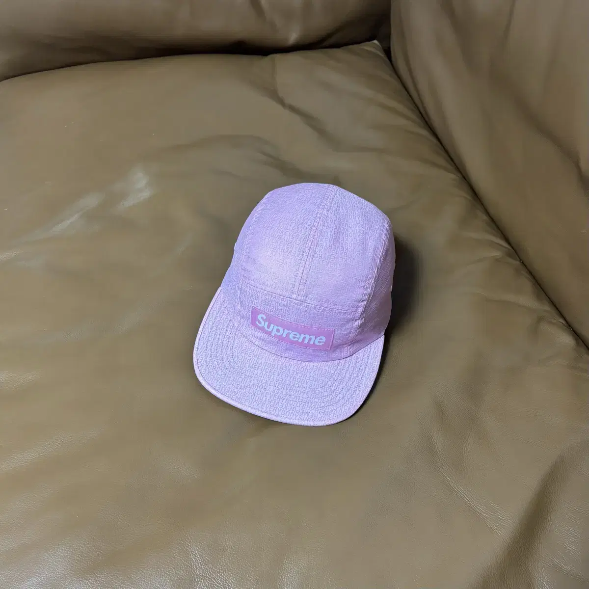 Supreme 슈프림 캠프캡 모자 (Jacquard Logo Pink)